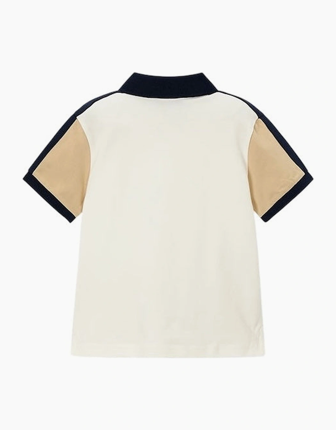 Boys Navy Blue Beige Polo Top