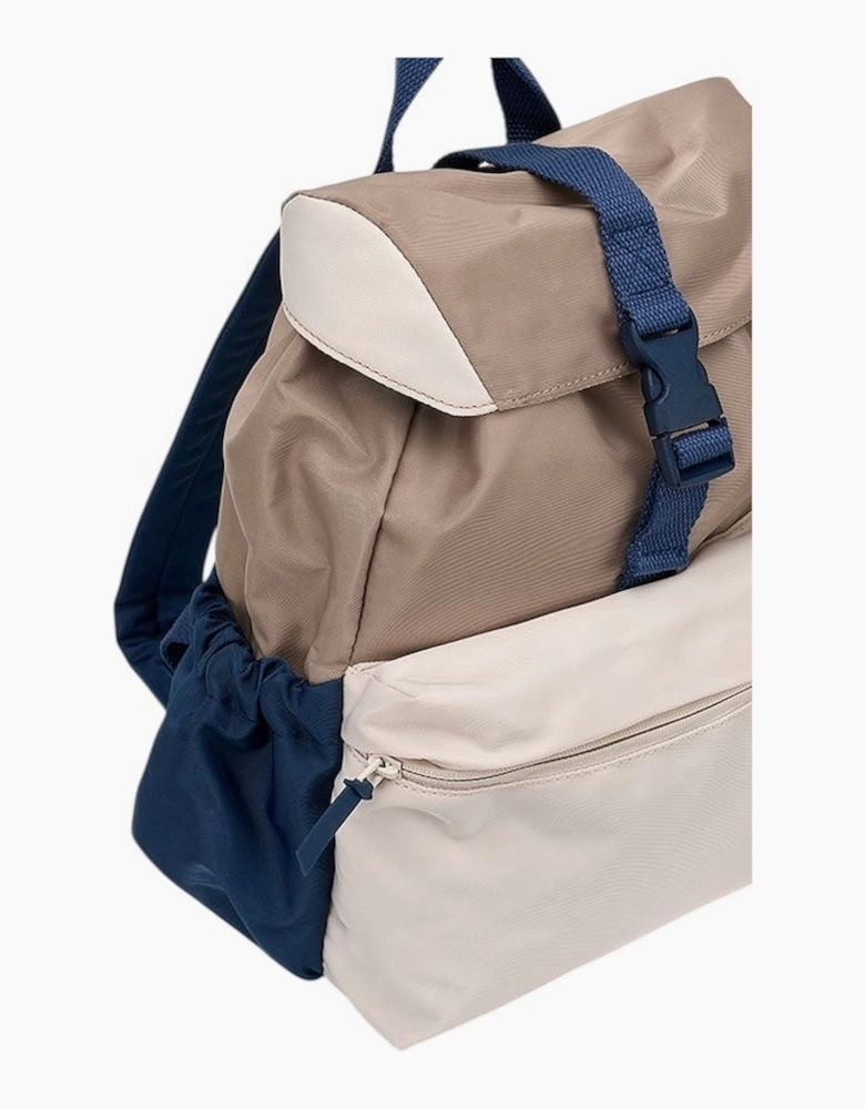 Boys Navy Blue Beige Backpack