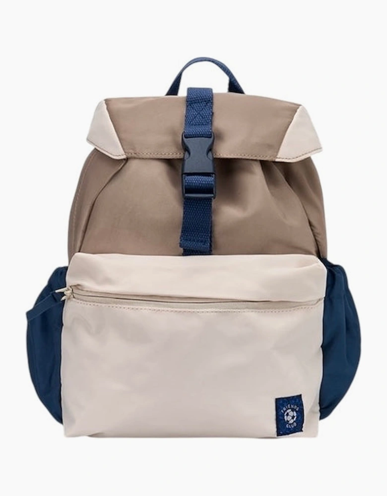 Boys Navy Blue Beige Backpack