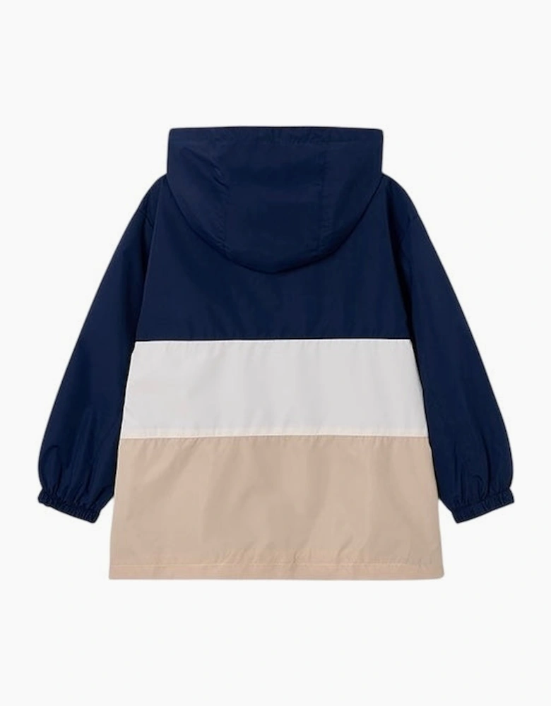 Boys Navy Blue Beige Windbreaker Jacket