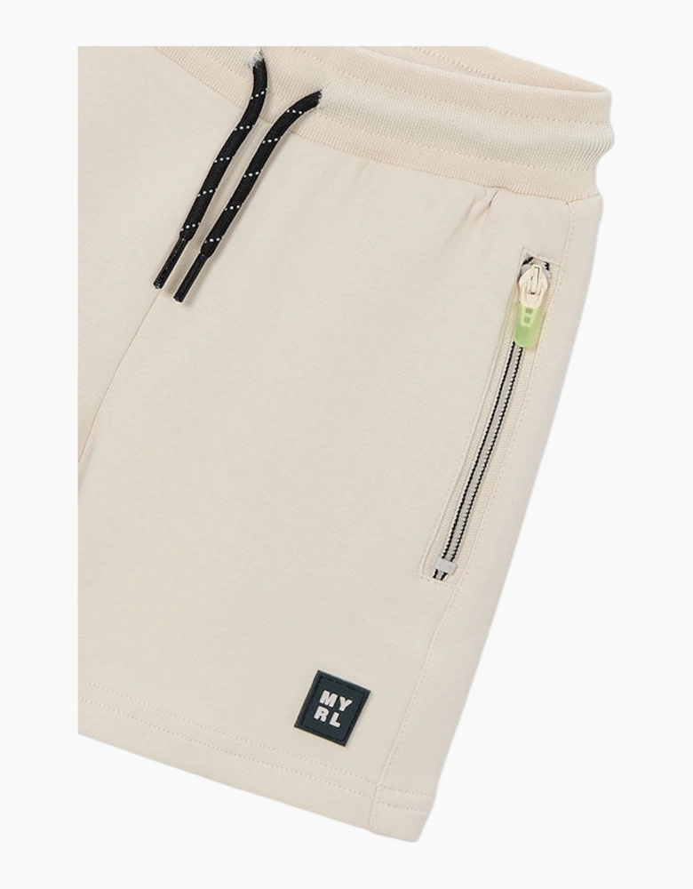 Boys Cream Jersey Shorts