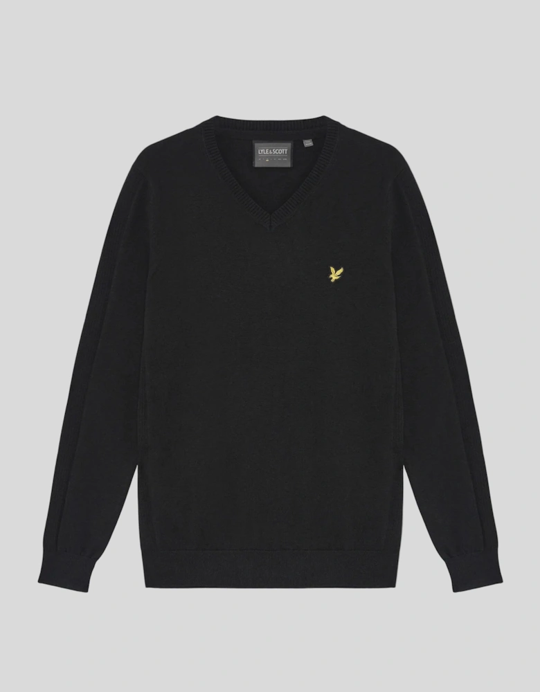 Cotton Blend V-Neck Jumper
