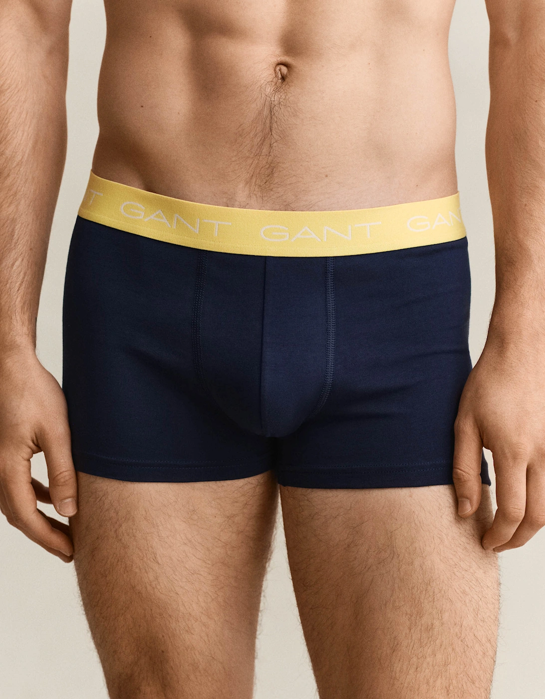 3-Pack Mens Trunks with Multi Coloured Waistbands - 410 Marine