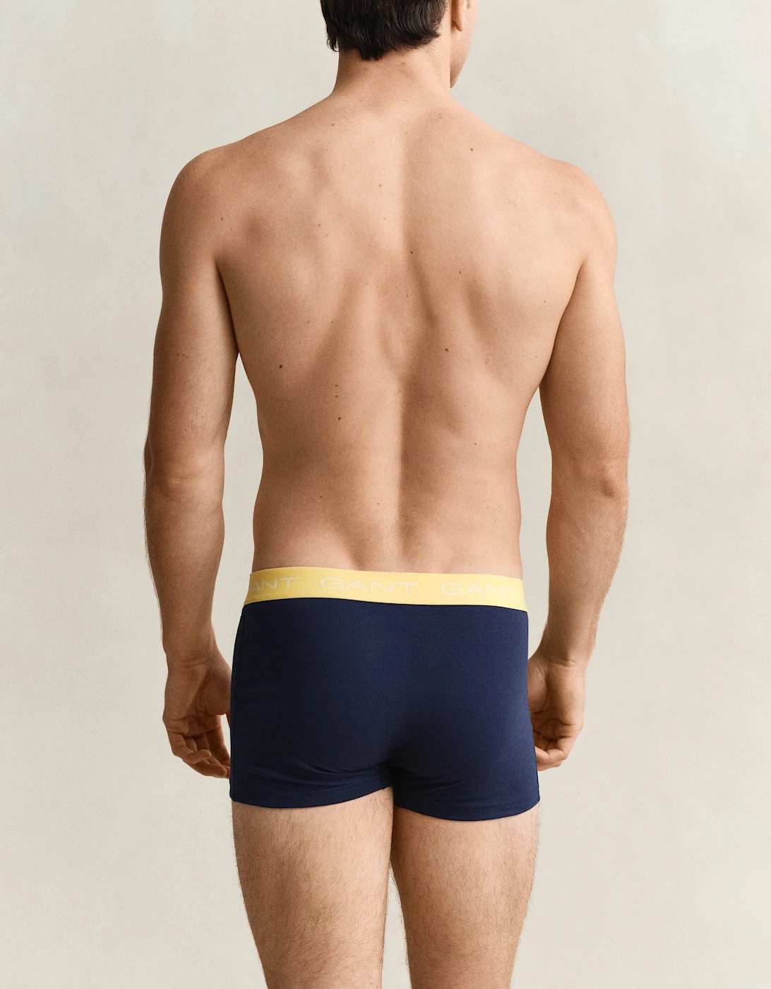 3-Pack Mens Trunks with Multi Coloured Waistbands - 410 Marine