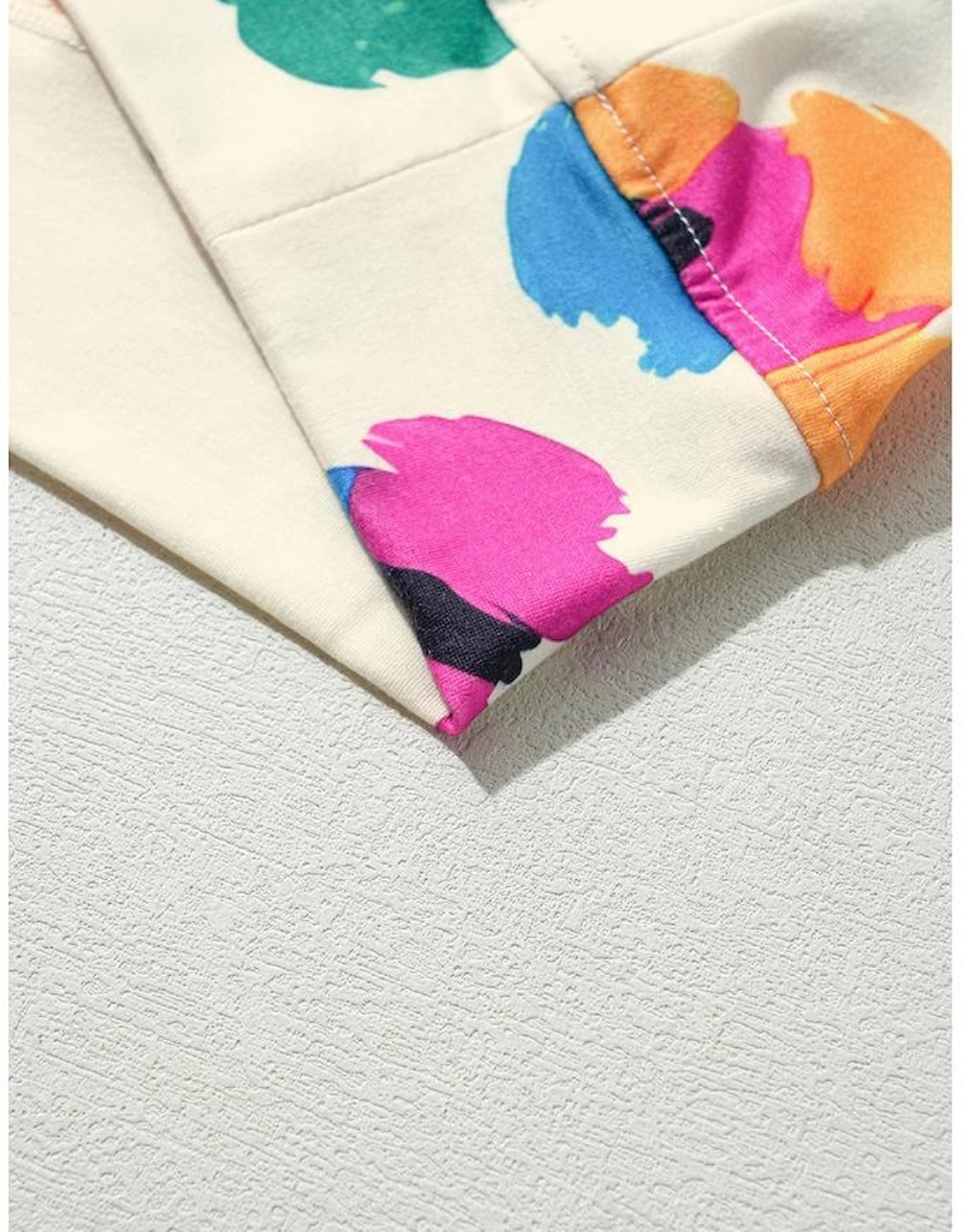 Apricot Leopard Print Long Sleeve Top and Skinny Pants Lounge Set