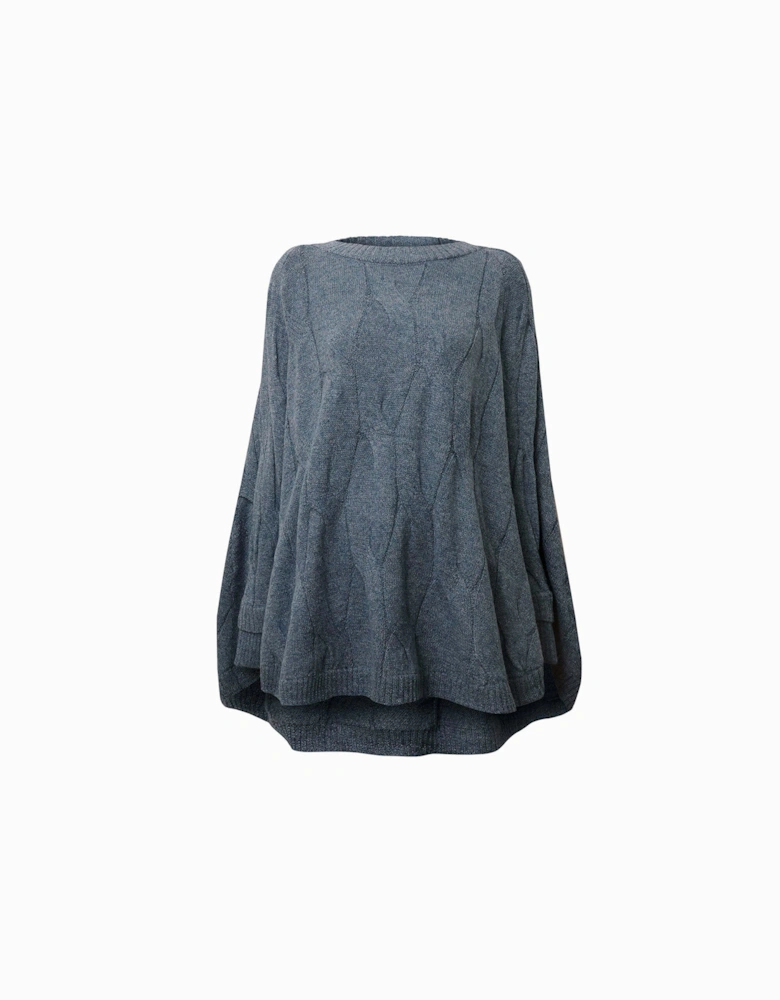 Oversized Cable Detail Denim Jumper