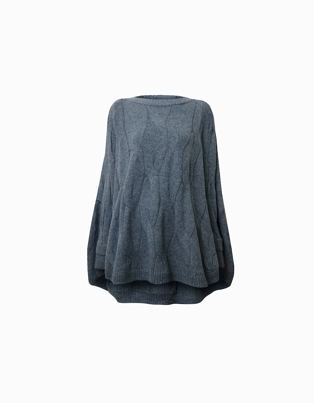 Oversized Cable Detail Denim Jumper