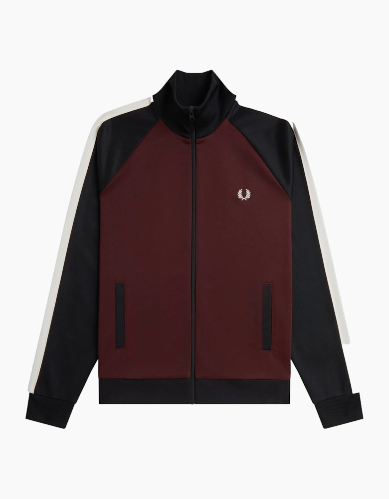Contrast Sleeve Track Top Jacket Oxblood