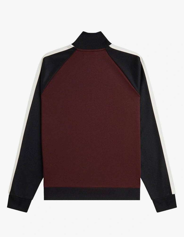 Contrast Sleeve Track Top Jacket Oxblood