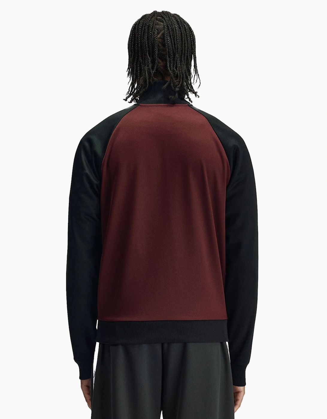 Contrast Sleeve Track Top Jacket Oxblood