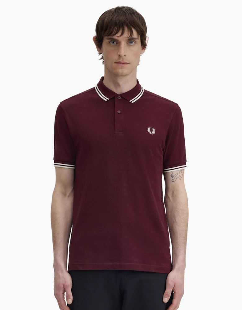 Twin Tipped Polo Shirt Oxblood/Ecru/Ecru