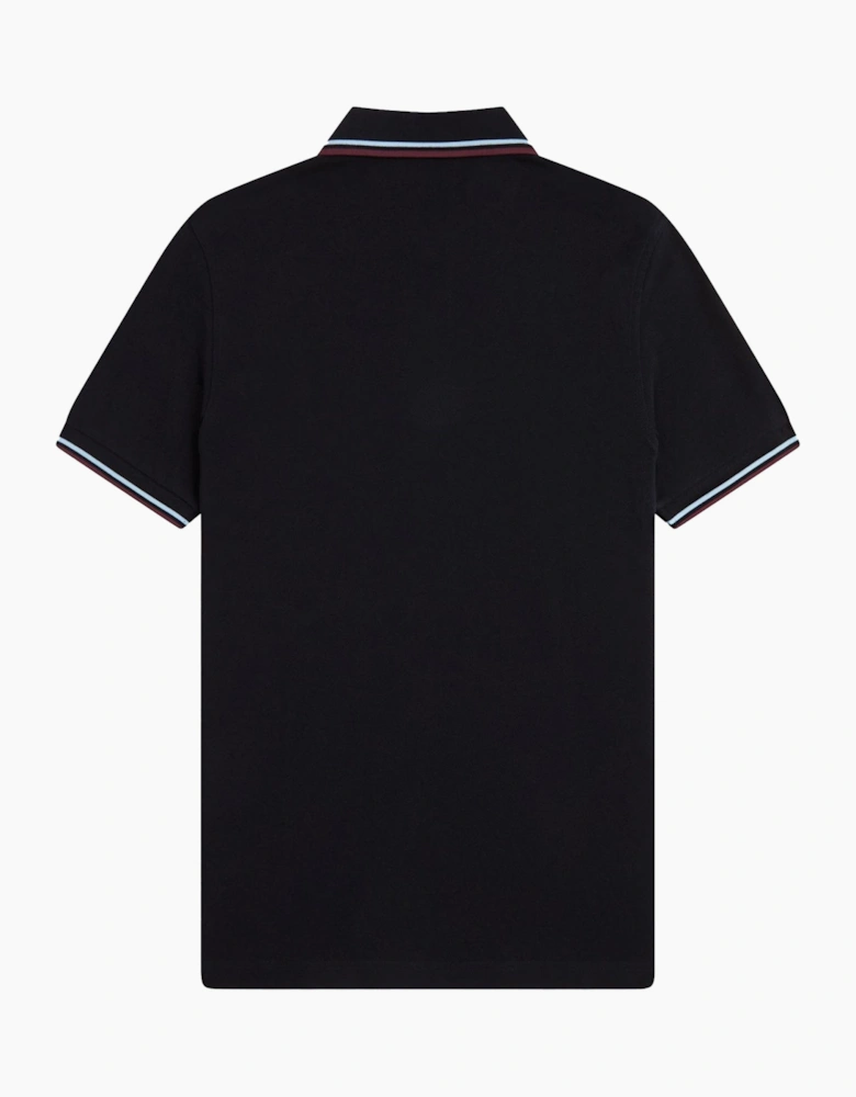 Twin Tipped Polo Shirt Black/Ball Boy Blue/Oxblood
