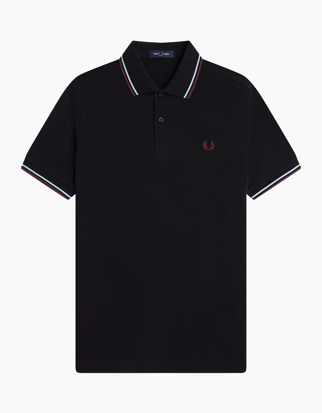 Twin Tipped Polo Shirt Black/Ball Boy Blue/Oxblood, 5 of 4