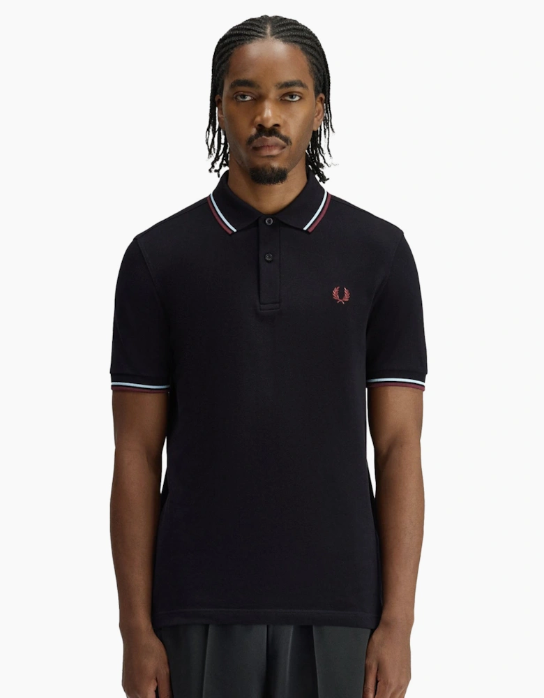 Twin Tipped Polo Shirt Black/Ball Boy Blue/Oxblood