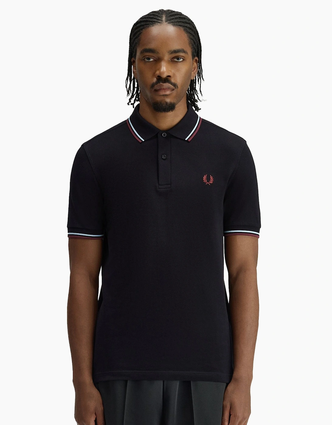 Twin Tipped Polo Shirt Black/Ball Boy Blue/Oxblood