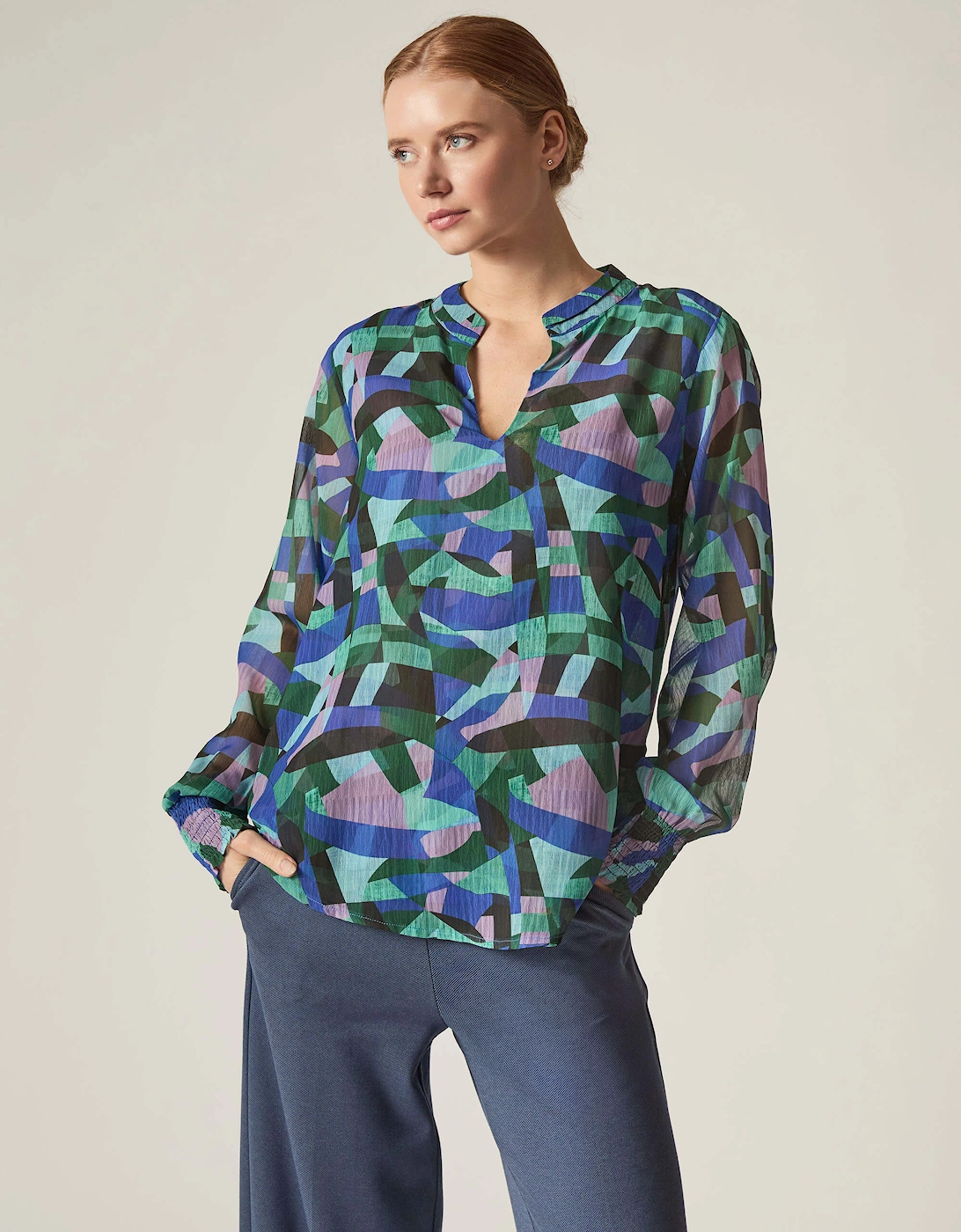 Abstract Print Blouse