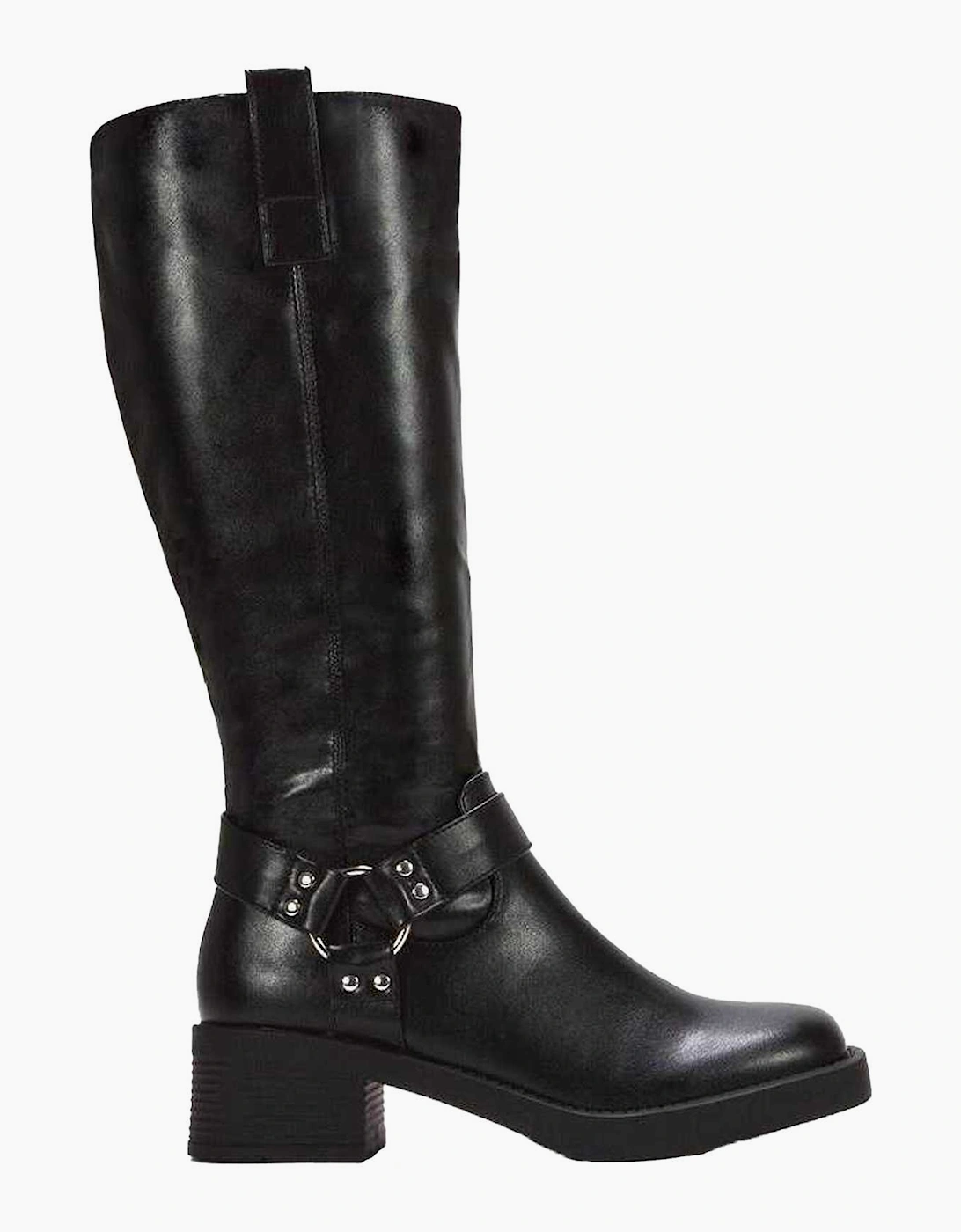 Womens/Ladies Roma Knee-High Mid Block Heel Western Boots