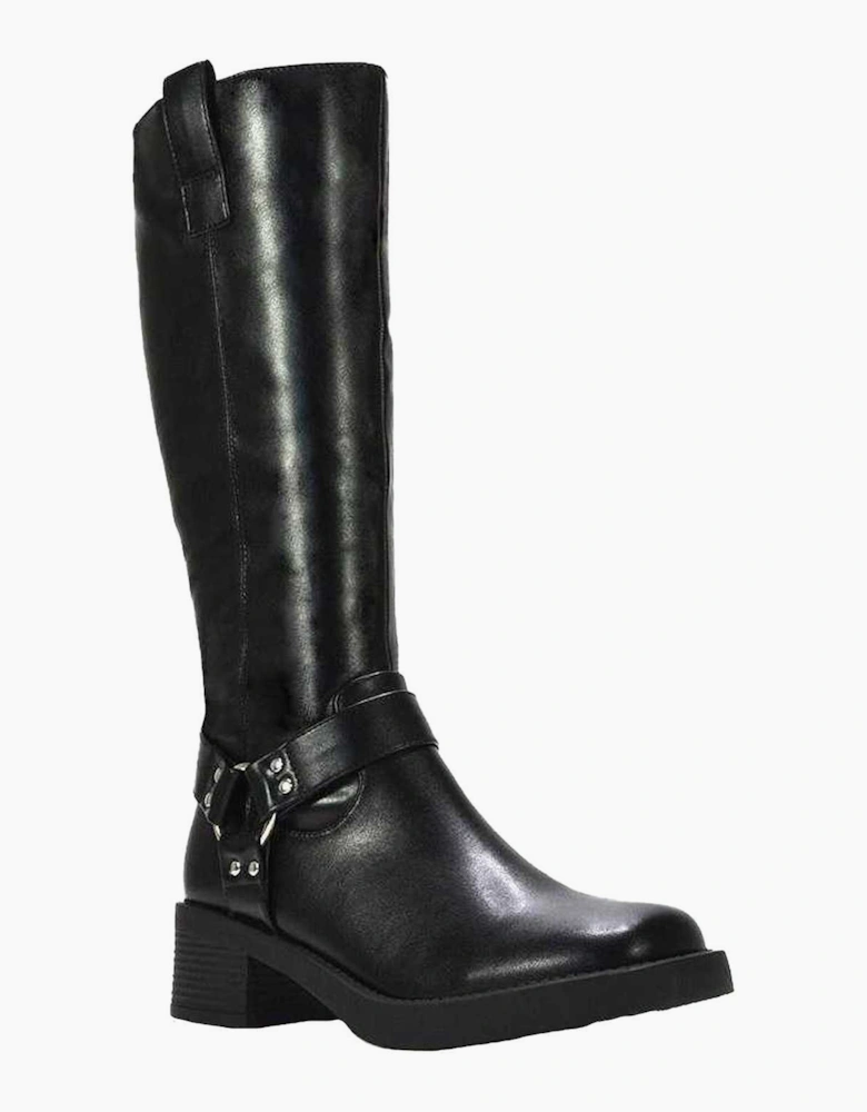 Womens/Ladies Roma Knee-High Mid Block Heel Western Boots