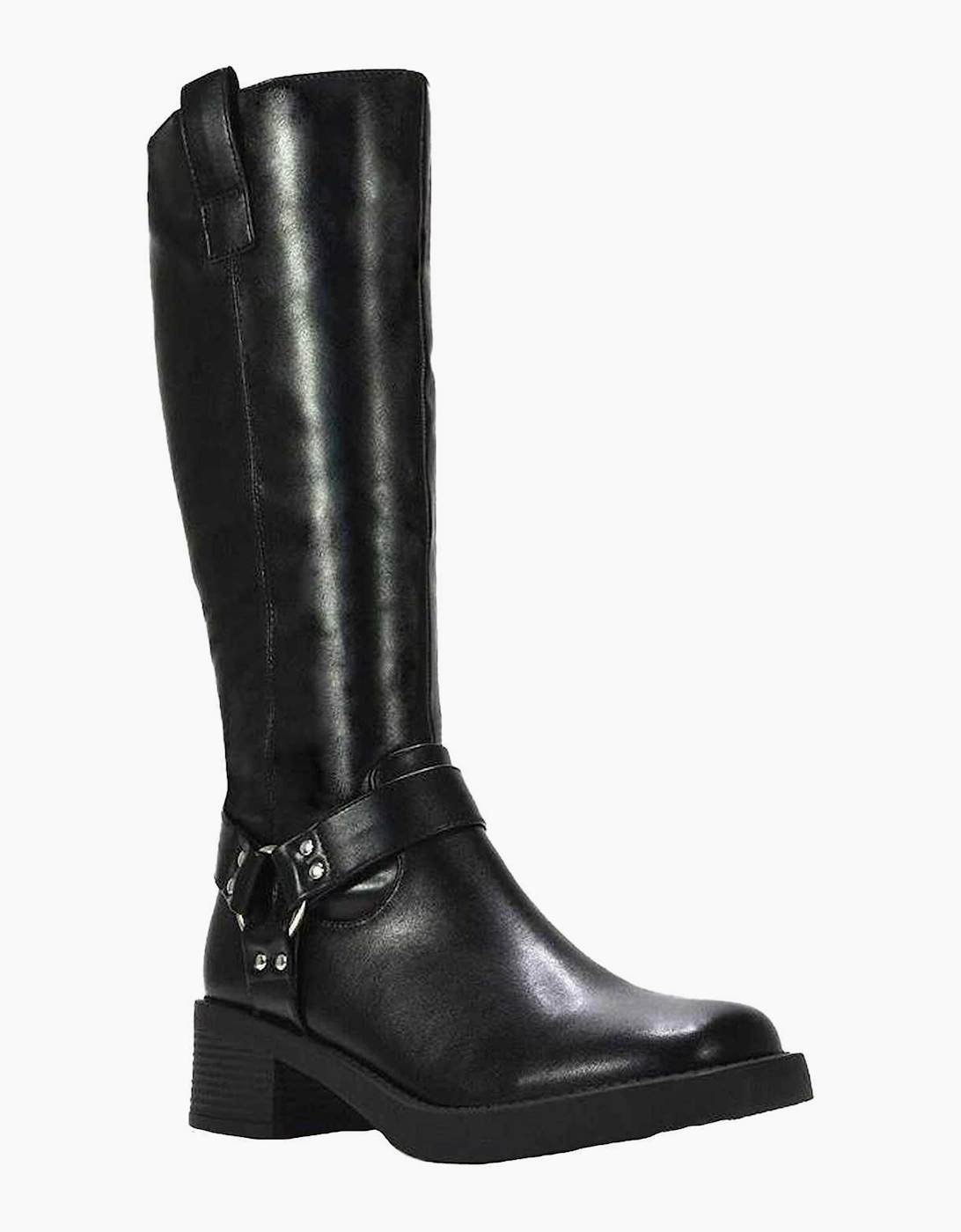 Womens/Ladies Roma Knee-High Mid Block Heel Western Boots, 4 of 3