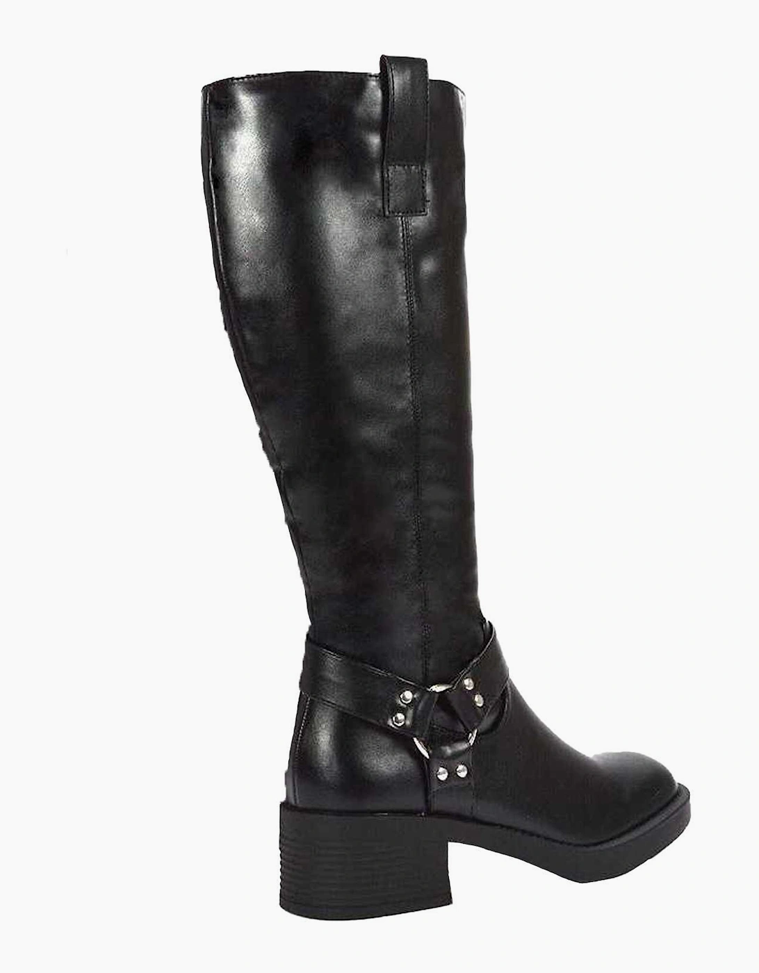 Womens/Ladies Roma Knee-High Mid Block Heel Western Boots