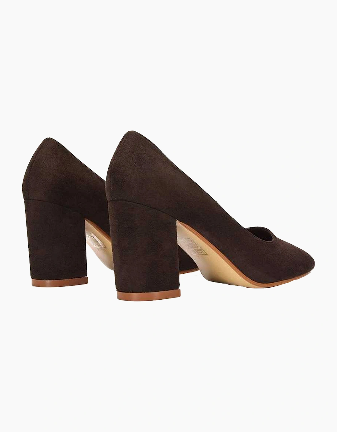 Womens/Ladies Esme Round Toe Mid Block Heel Court Shoes