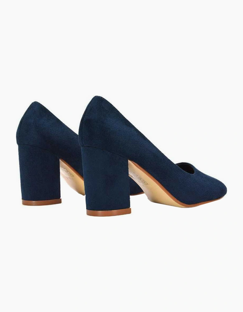 Womens/Ladies Esme Round Toe Mid Block Heel Court Shoes