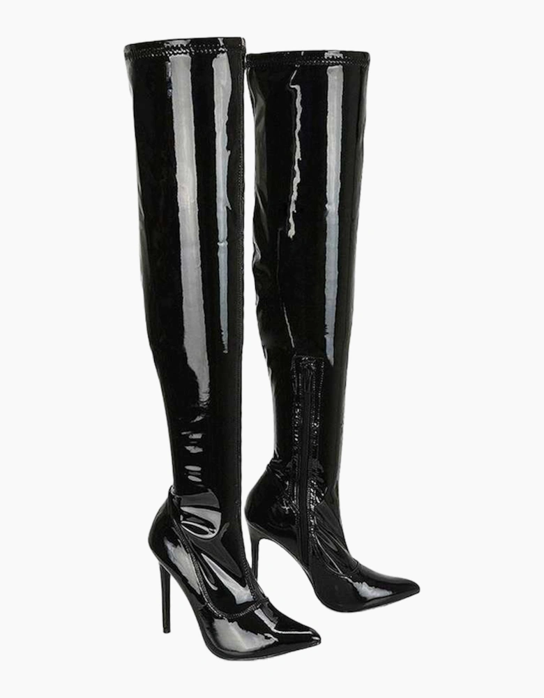 Womens/Ladies Piper Patent High Heel Thigh-High Boots