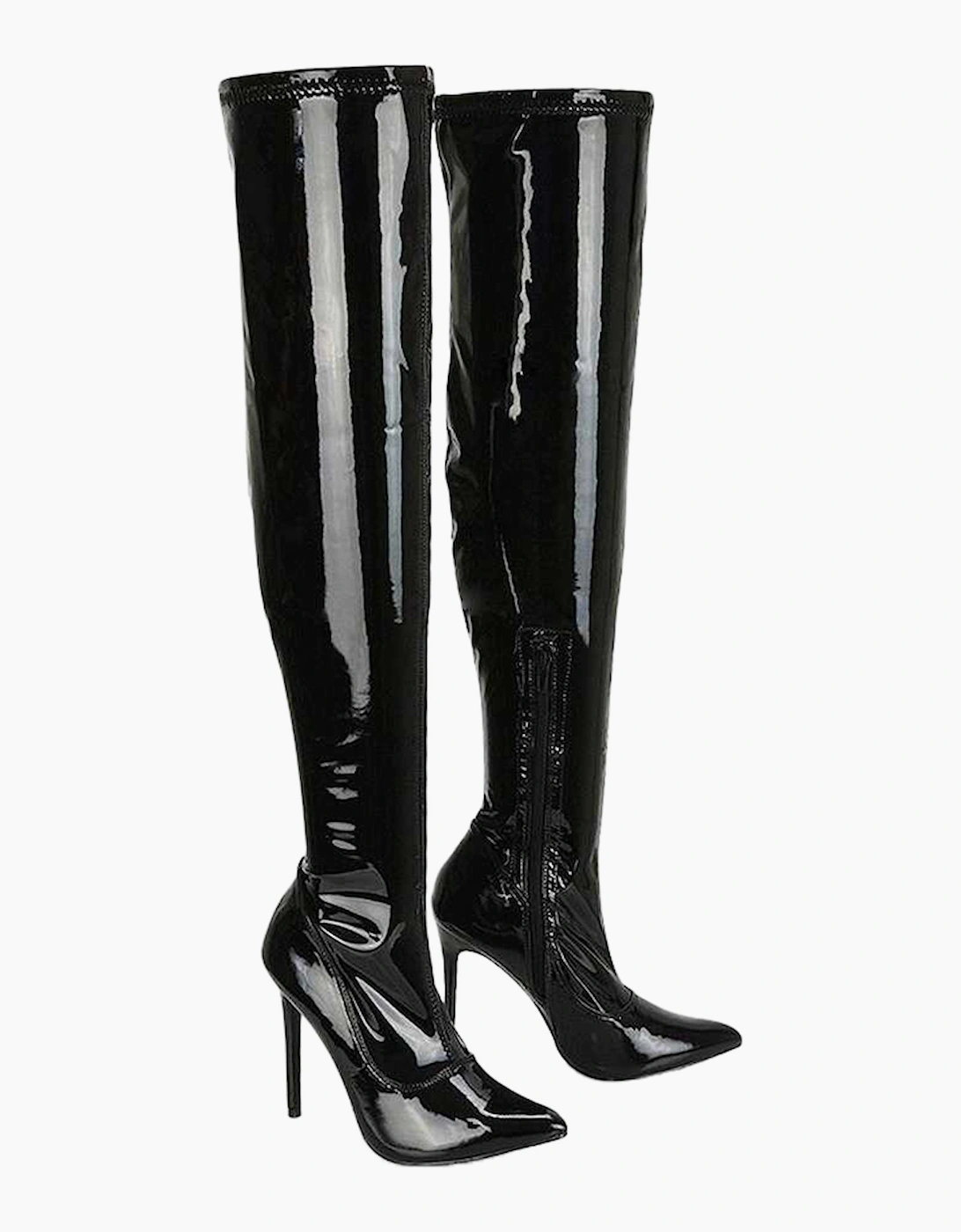 Womens/Ladies Piper Patent High Heel Thigh-High Boots, 4 of 3