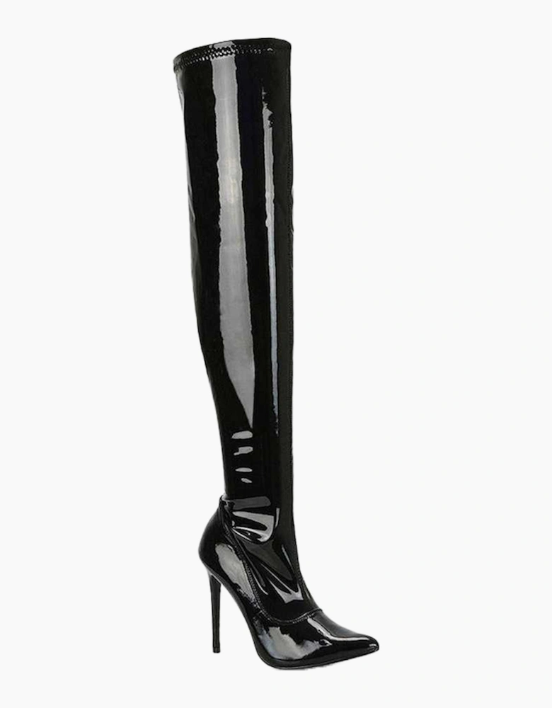 Womens/Ladies Piper Patent High Heel Thigh-High Boots