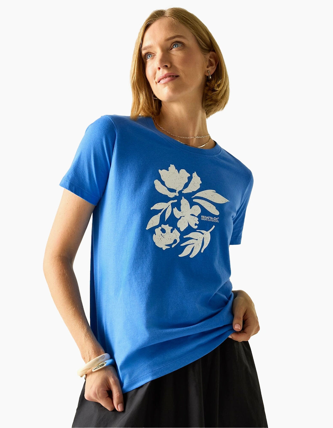 Womens/Ladies Filandra VX Flower Silhouette T-Shirt