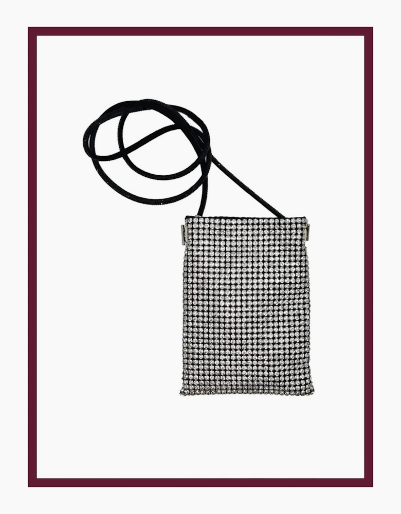 Crystal Pouch In Silver