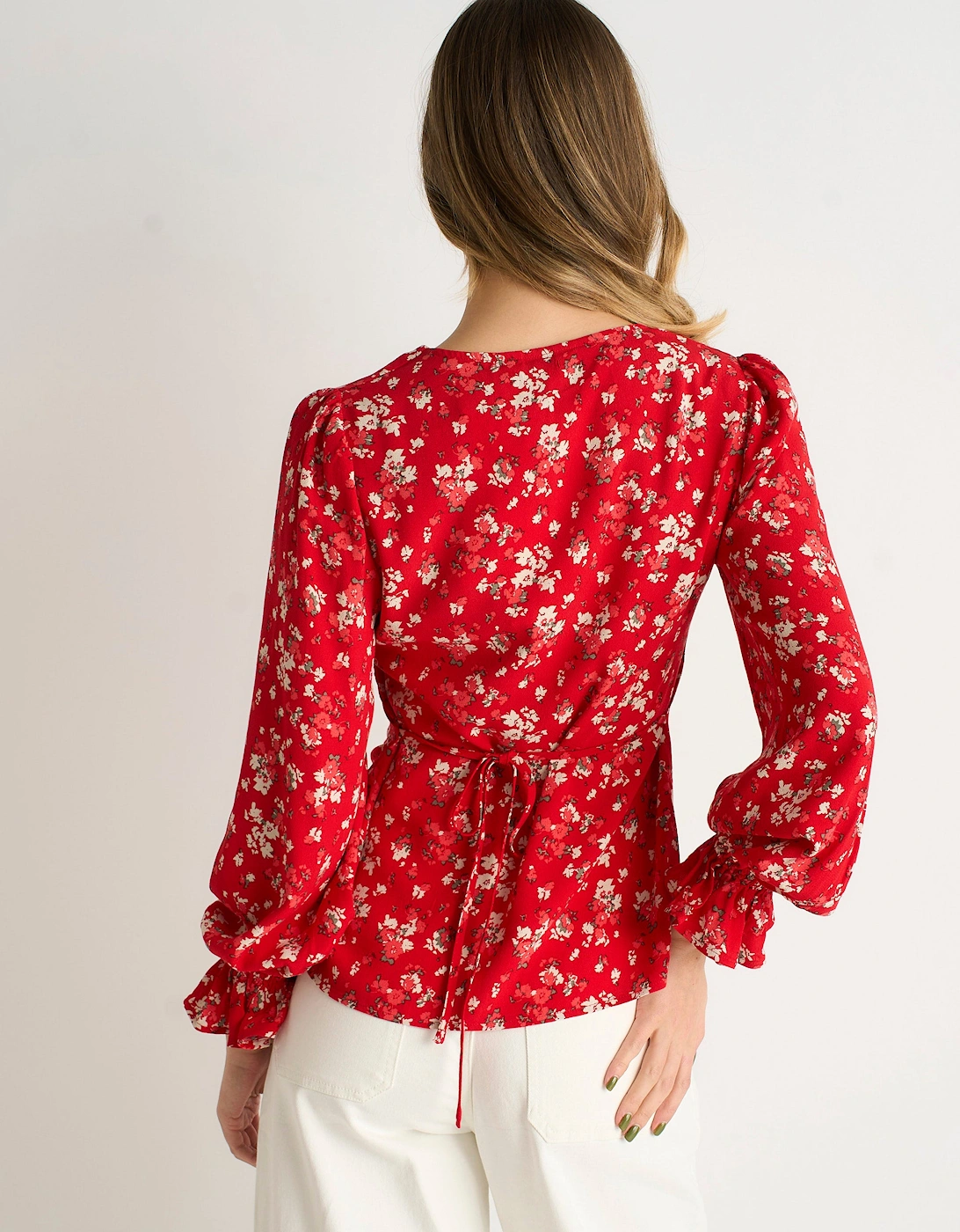 Red Ecovero Viscose Button-through Blouse