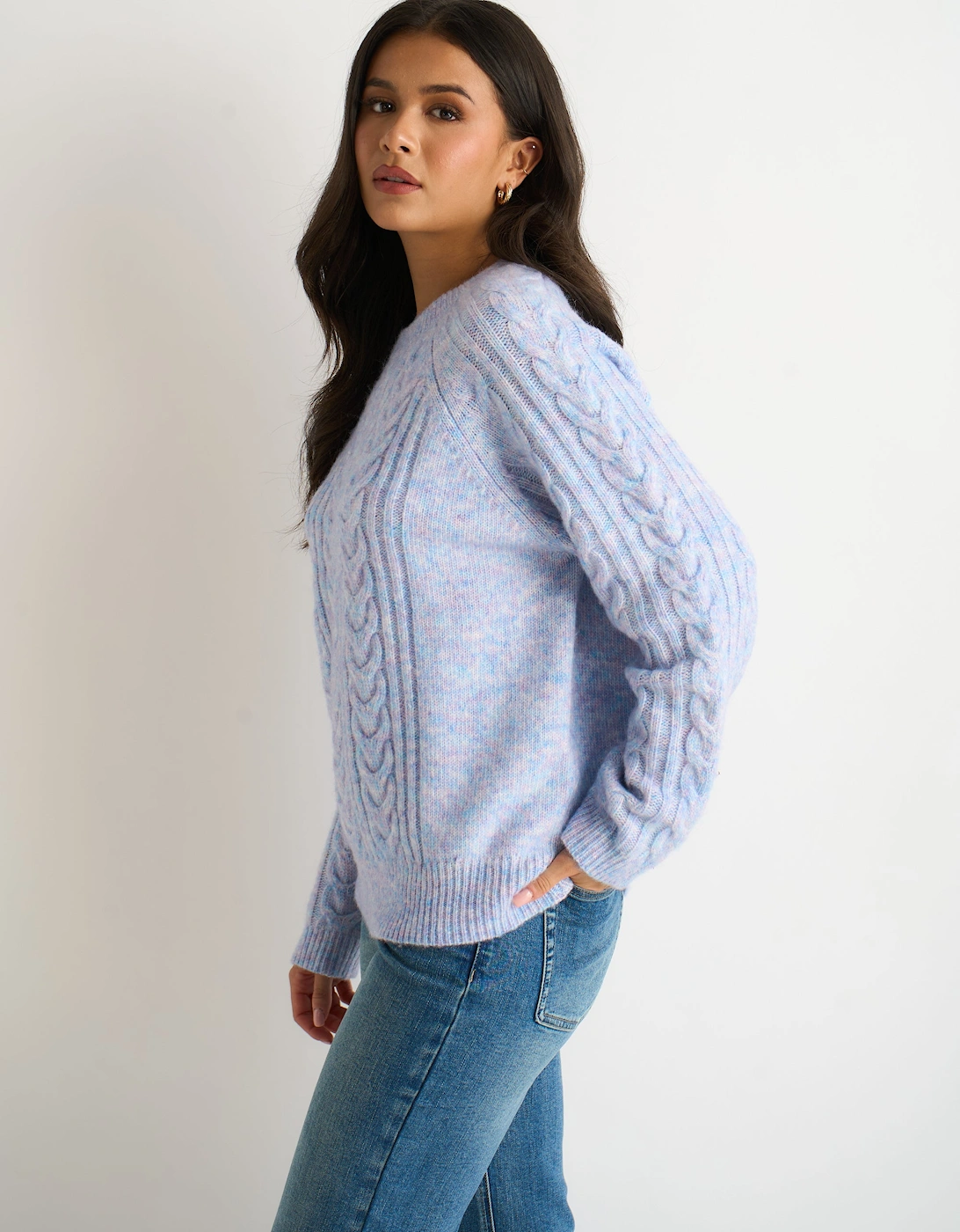 Blue Cable Flex Long Sleeves Jumper