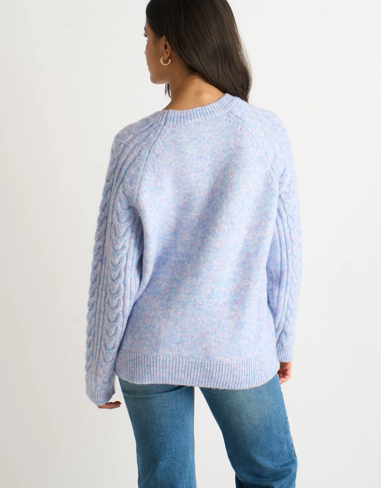 Blue Cable Flex Long Sleeves Jumper