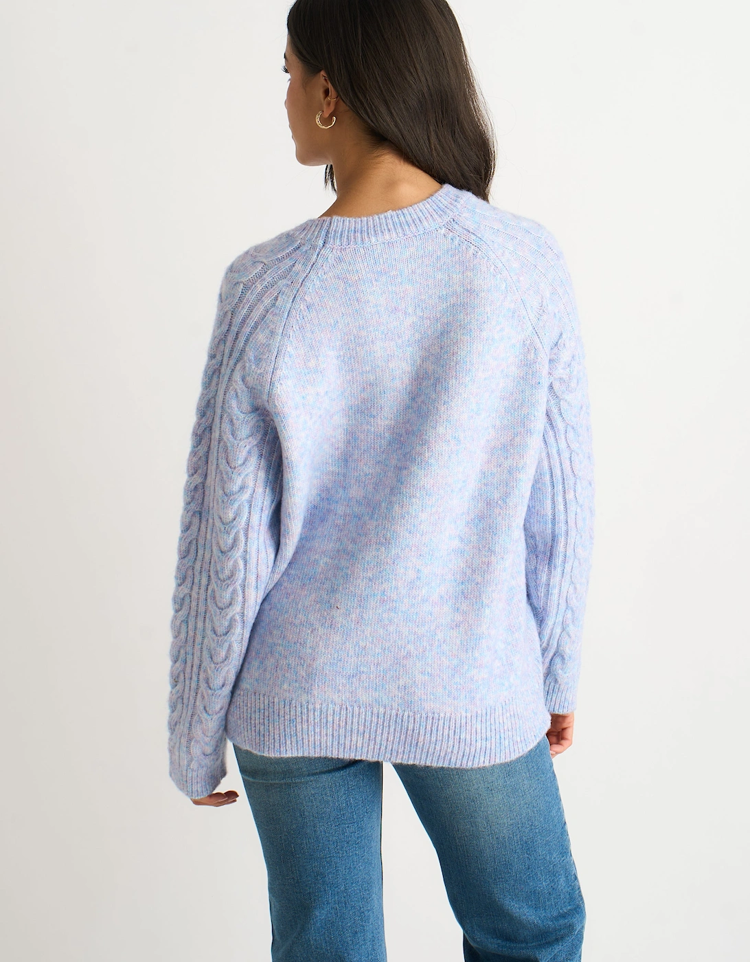 Blue Cable Flex Long Sleeves Jumper