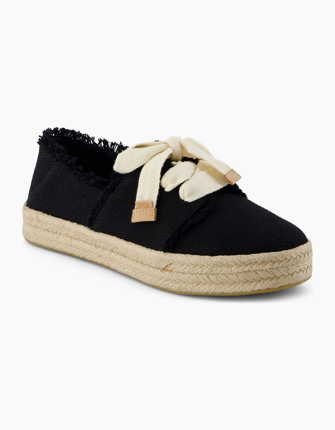 Carolina Lace Up Cotton Women's Black Beachside Flip Flops, 7 of 6