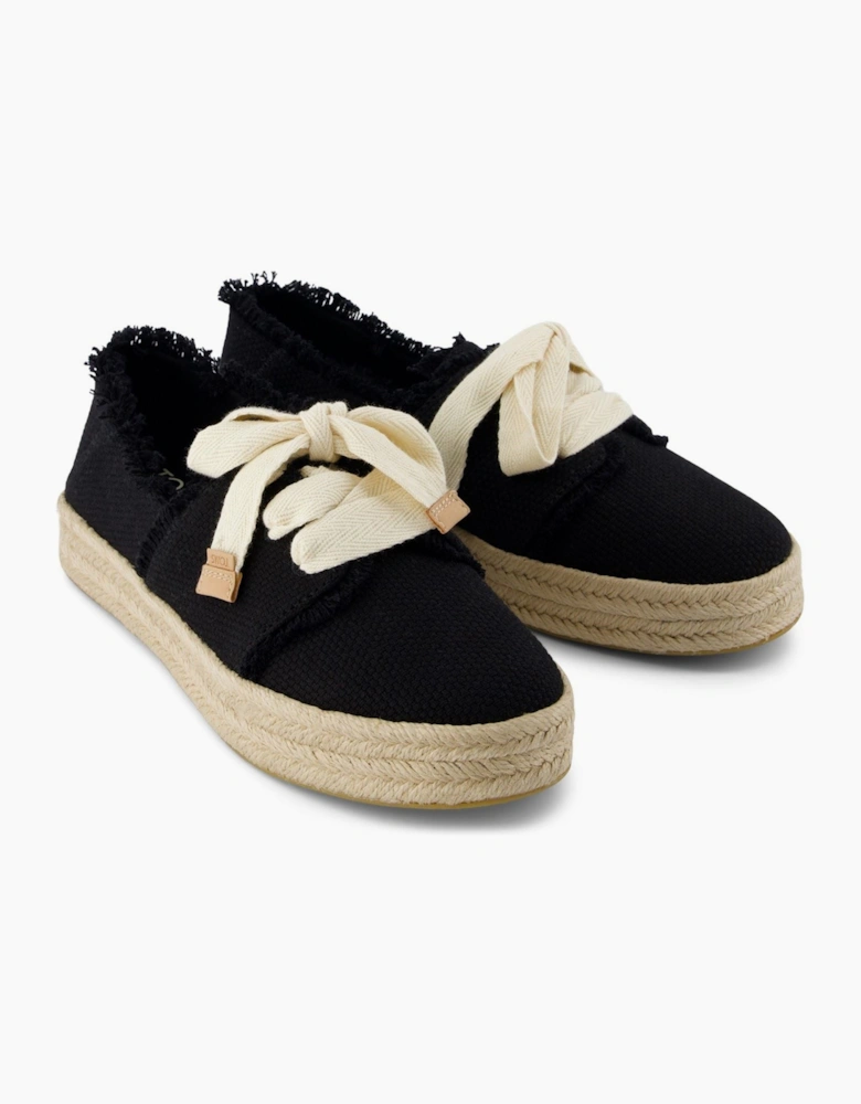 Carolina Lace Up Cotton Women's Black Beachside Flip Flops