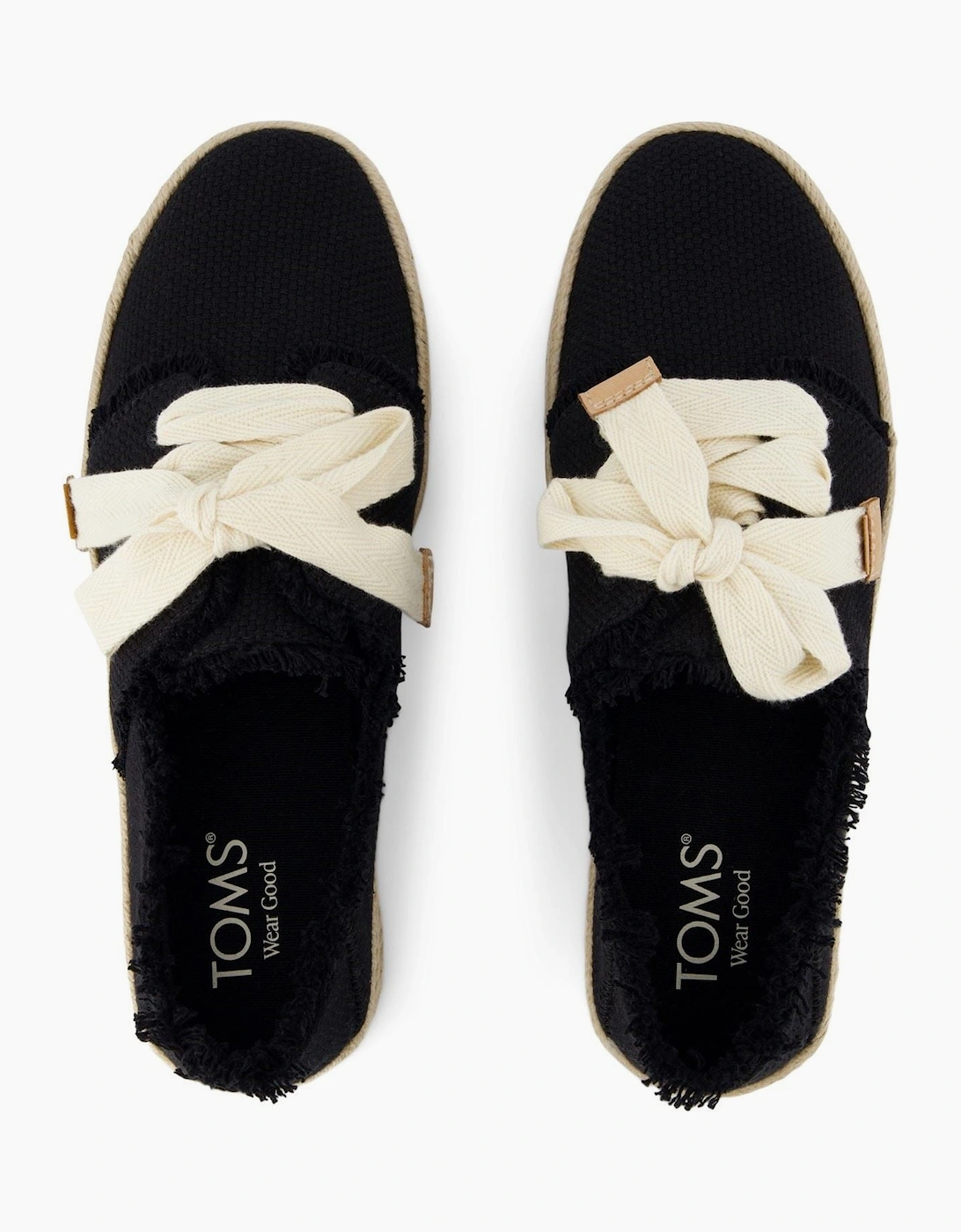 Carolina Lace Up Cotton Women's Black Beachside Flip Flops