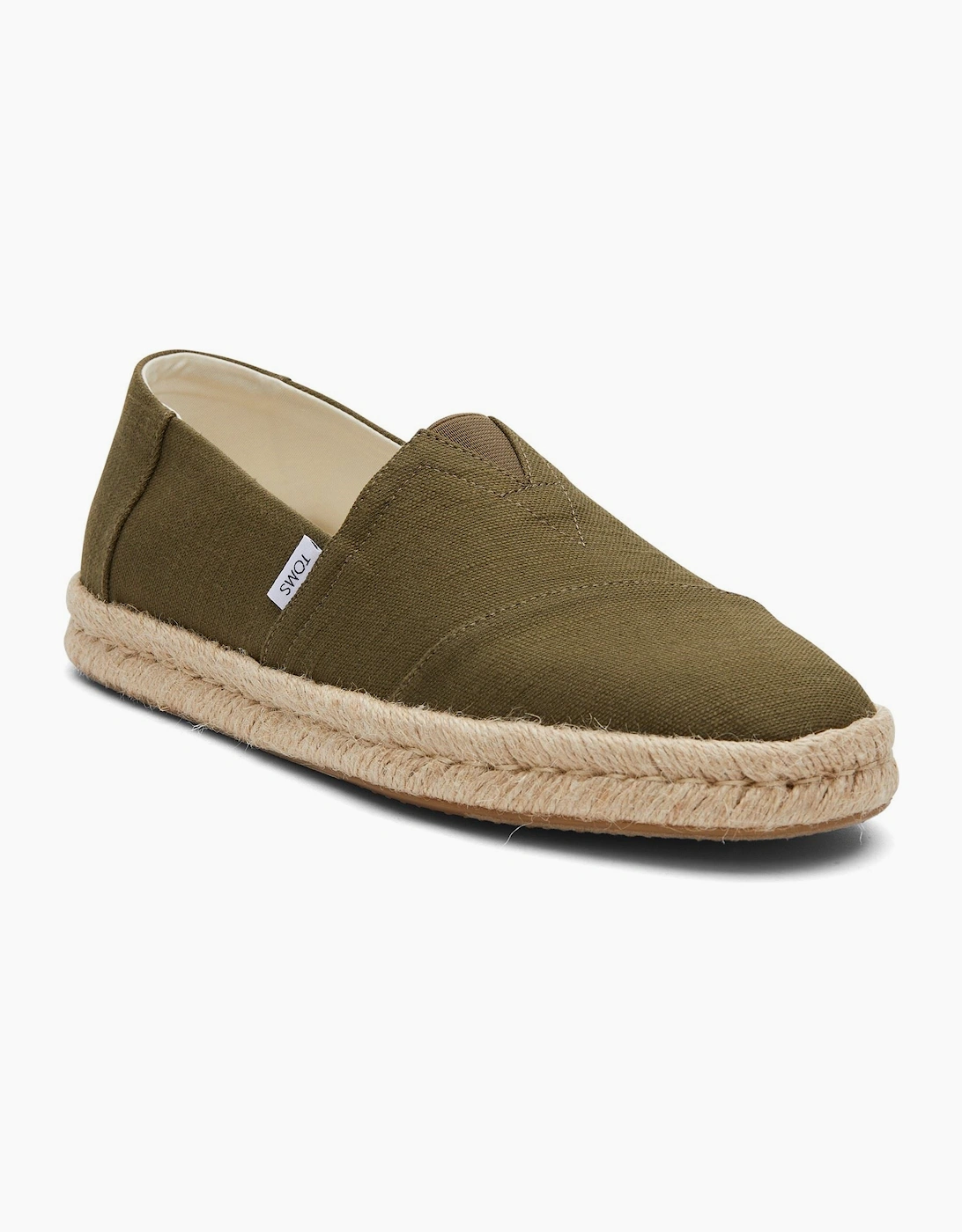 Toms Men's Green Alpargata Rope 2.0 Cotton Olive Shoes - Size: 10