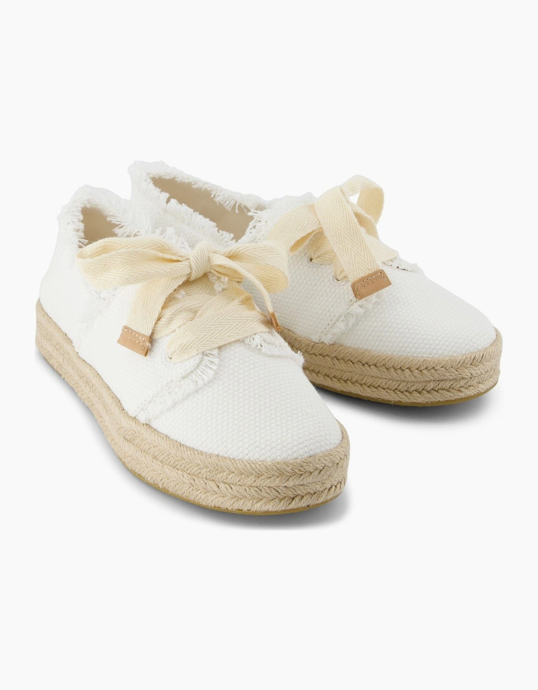 Carolina Lace Up Cotton Women's White Beachside Flip Flops