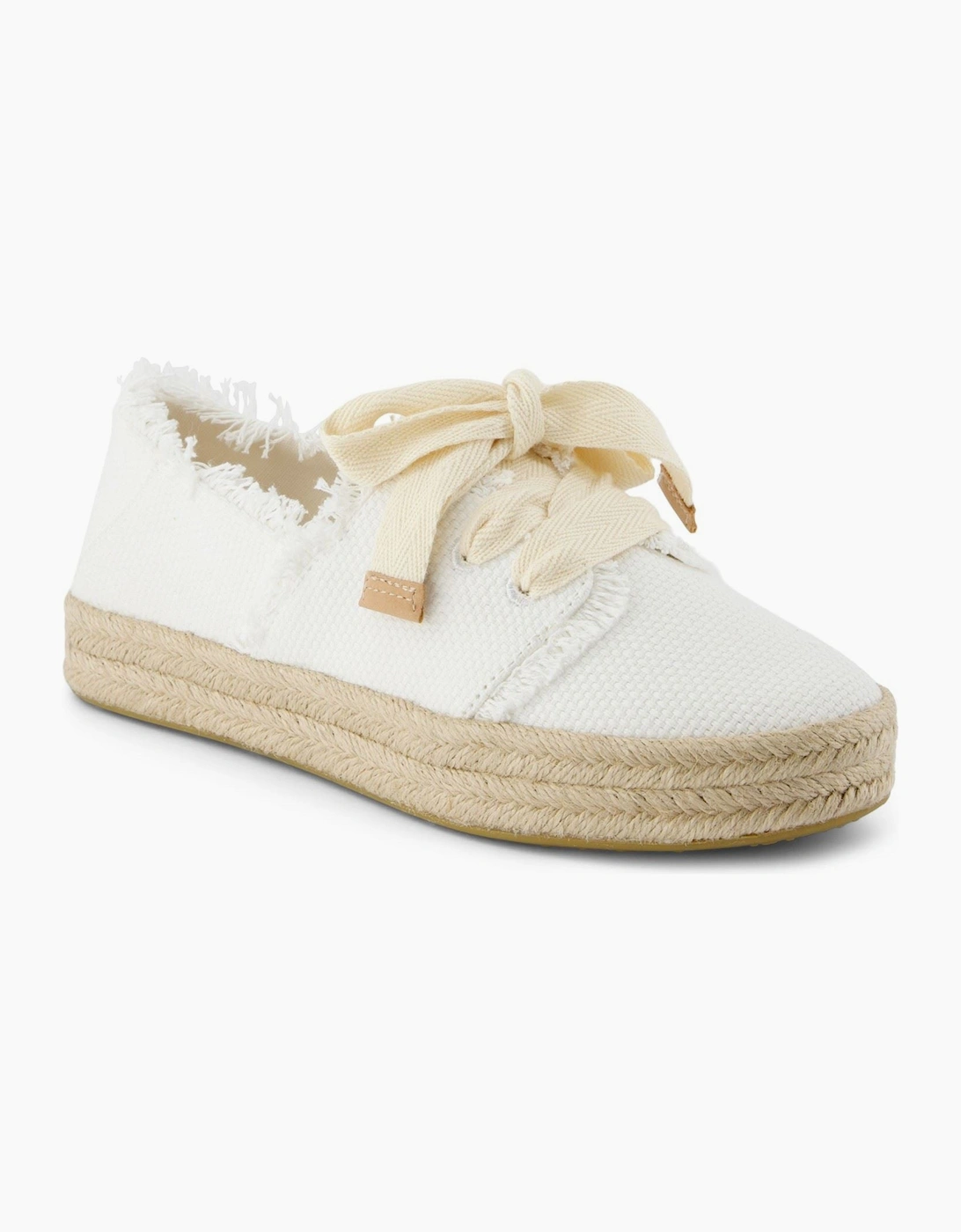 Carolina Lace Up Cotton Women's White Beachside Flip Flops, 7 of 6