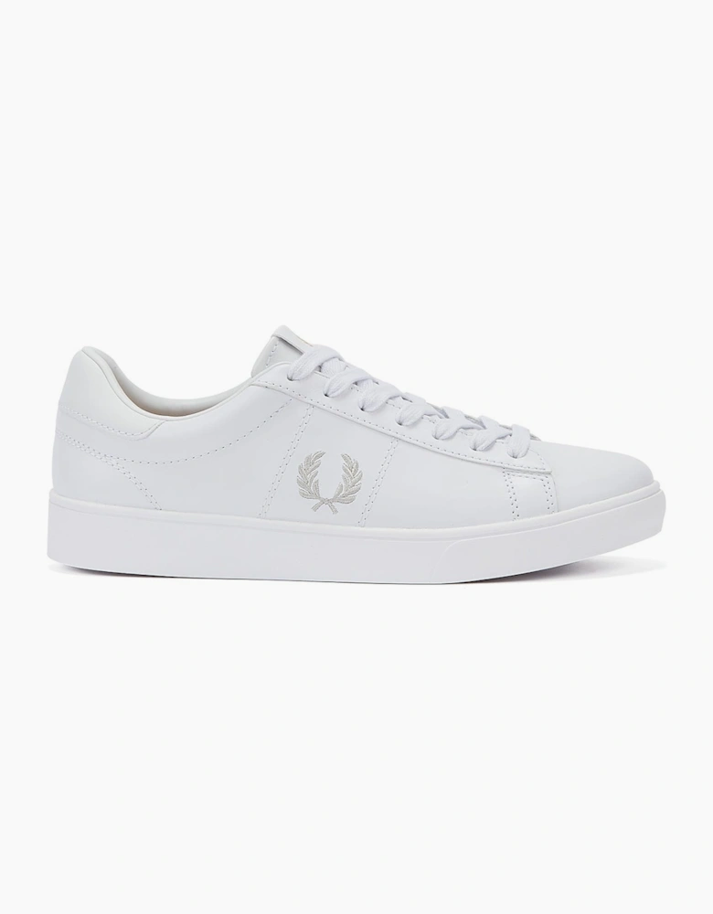 Spencer Leather Mens White / Silver Trainers