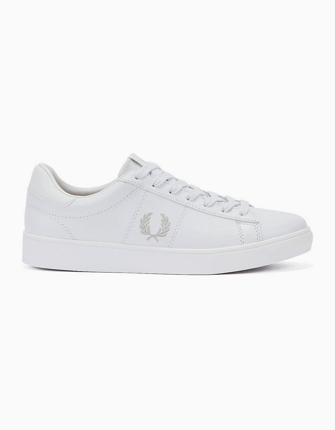 Spencer Leather Mens White / Silver Trainers