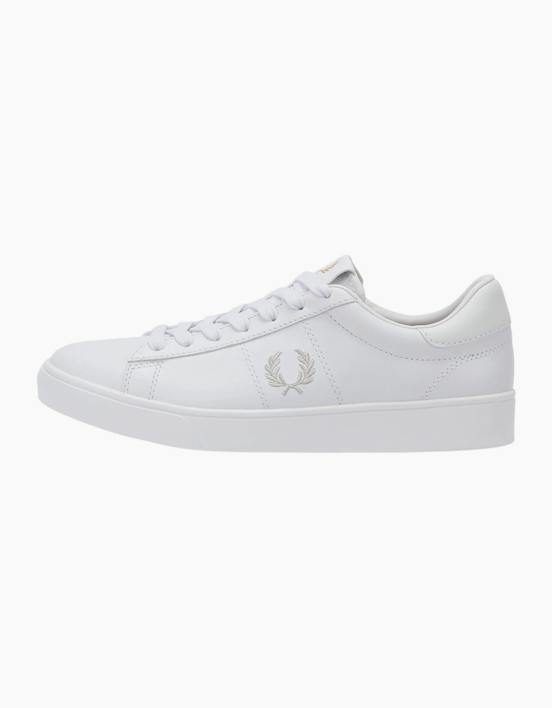 Spencer Leather Mens White / Silver Trainers