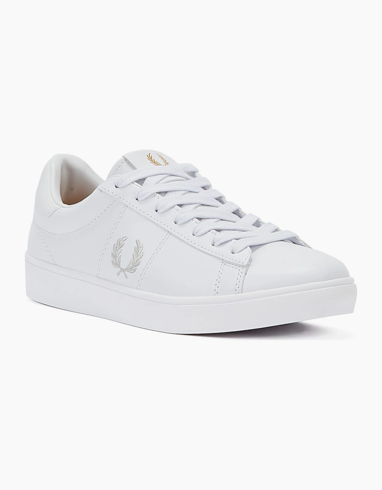 Spencer Leather Mens White / Silver Trainers