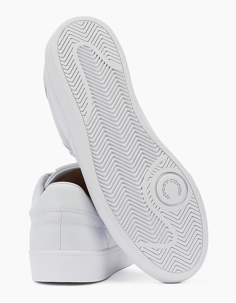 Spencer Leather Mens White / Silver Trainers