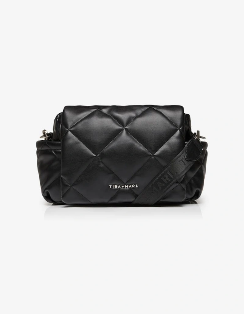 Nova Eco Compact Changing Bag Black Quilted Faux Leather