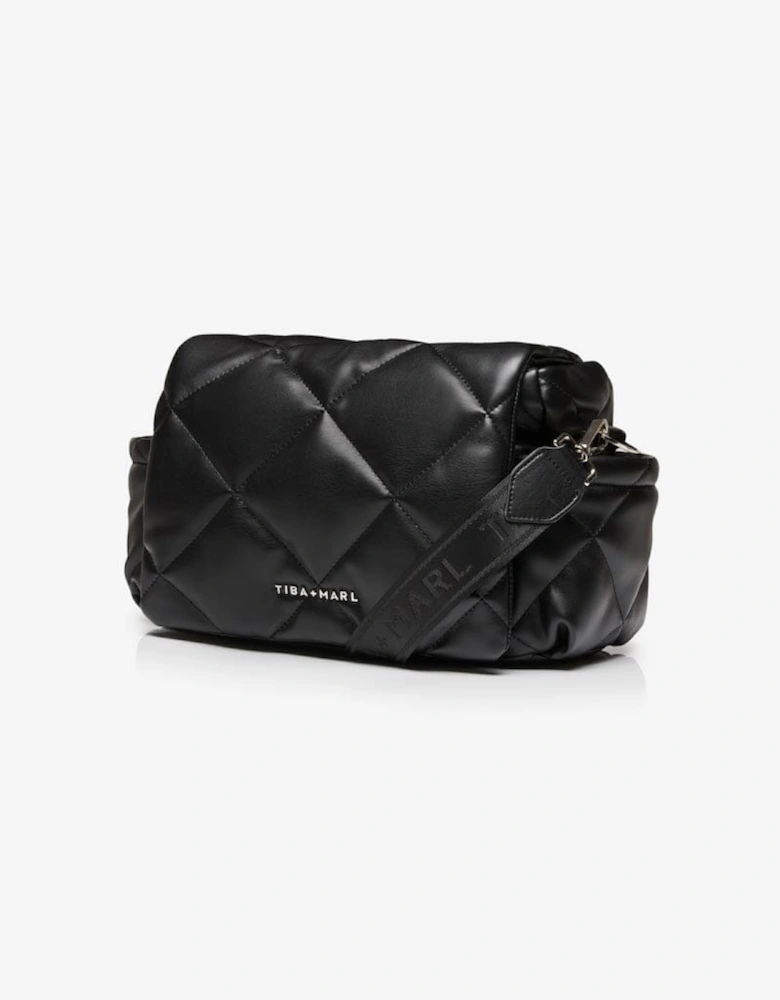 Nova Eco Compact Changing Bag Black Quilted Faux Leather