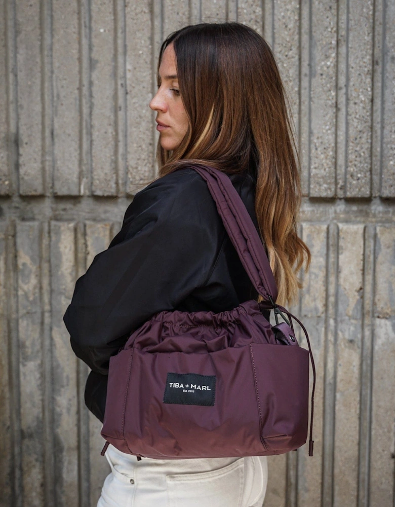 Mini Luna Drawstring Stroller Bag Burgundy