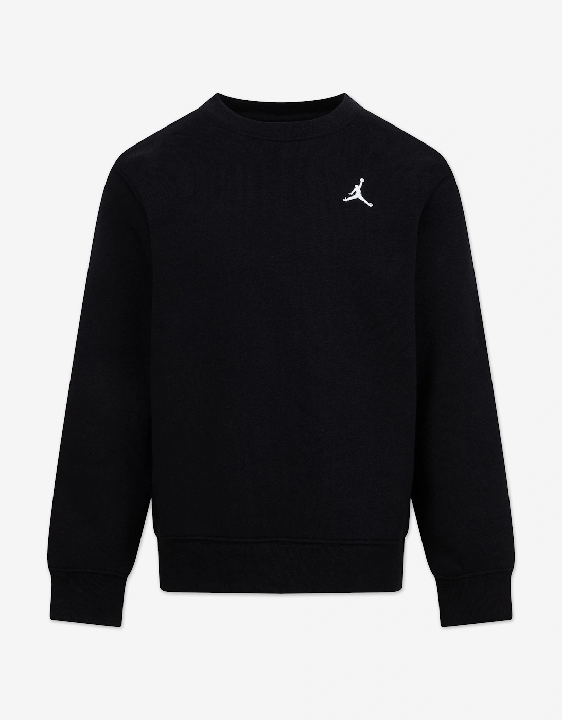 Nike Jordan Boys Black 'S Jordan Brooklyn Fleece Essential Crew Sweatshirt In  10 Years/11 Years/12 Years Size 10 Kids